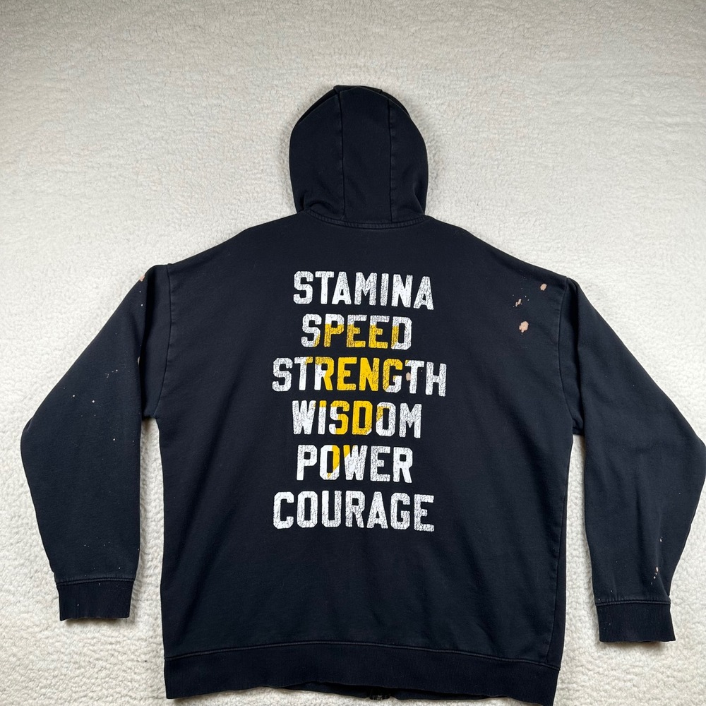Under Armour Project Rock Black Adam Men's XXL Full Zip Rival Hoodie Distressed